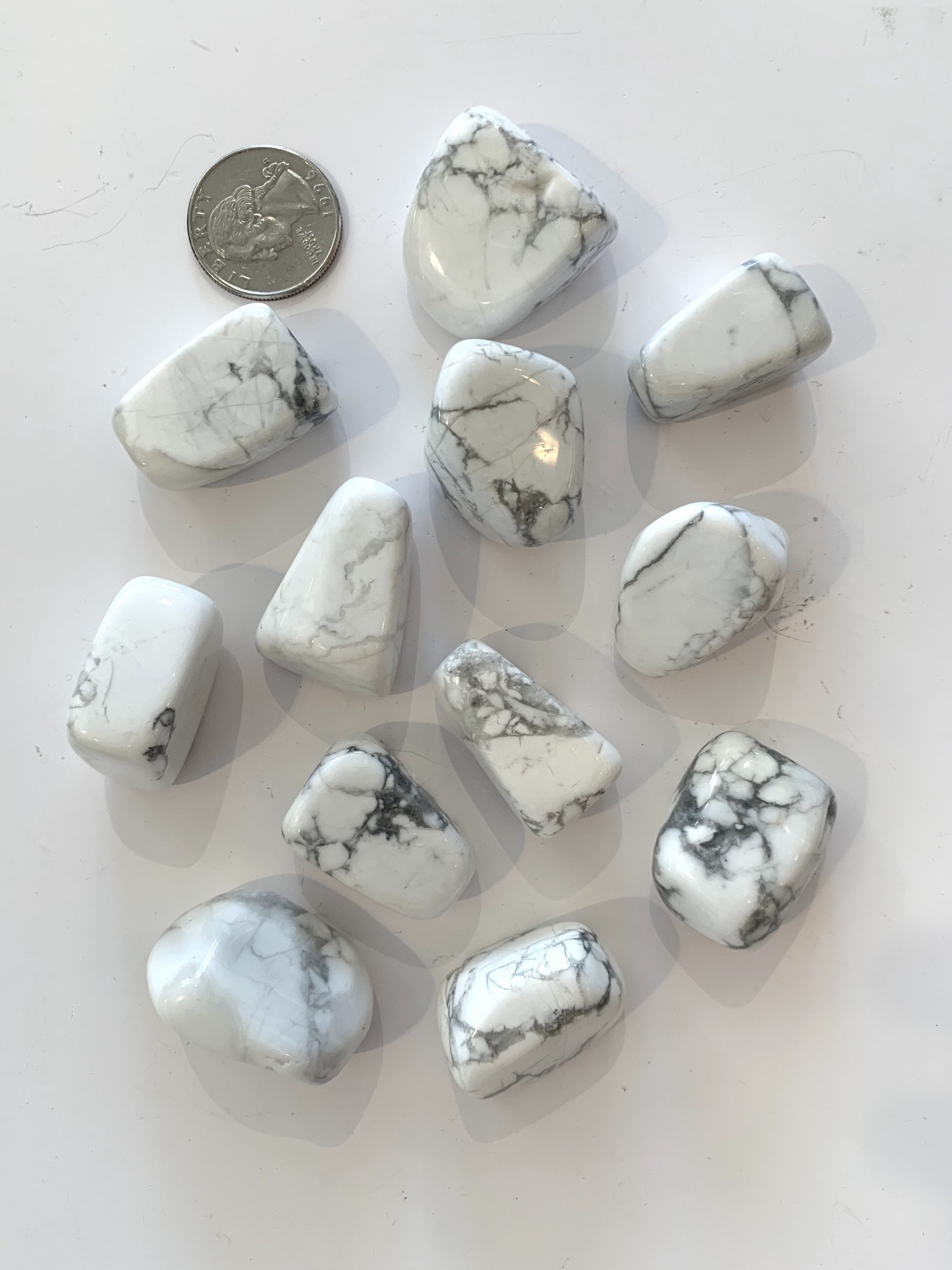 Beautiful Polished White HOWLITE/ Howlite// Howlite/ Tumbled Etsy