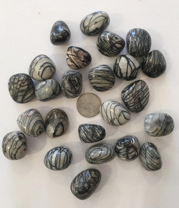 Tumbled NET JASPER/ Spider  Jasper// Healing Gemstone/ Etsy