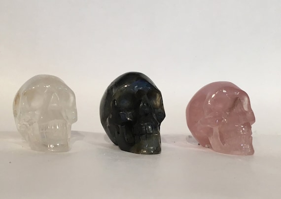 Assorted Healing Crystal Skulls// Healing Gemstones// Home Decor// Healing Tools// Hand Carved Skulls// Crystal Skull// Healing Crystals