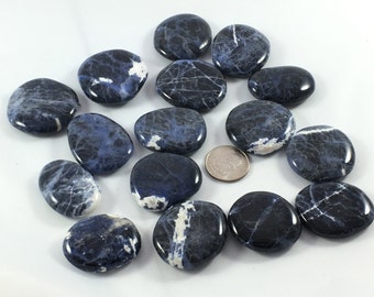 Beautiful Tumbled Sodalite Healing Gemstone// Sodalite Pillows// Tumbled Stones// Tumbled Sodalite// Blue Healing Crystals// Healing Tools