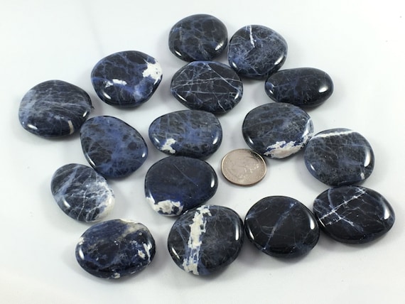 Beautiful Tumbled Sodalite Healing Gemstone// Sodalite Pillows// Tumbled Stones// Tumbled Sodalite// Blue Healing Crystals// Healing Tools