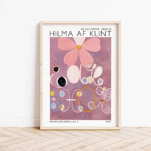 Hilma af Klint The Ten Largest No 5 Adulthood Wall Art Print, Abstract Art, Swedish Modern Abstract Printable Art, Exhibition Art, Colorful