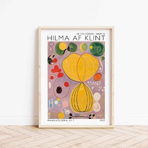 Hilma af Klint The Ten Largest No 7 Adulthood Wall Art Print, Abstract Art, Swedish Modern Abstract Printable Art, Exhibition Art, Colorful