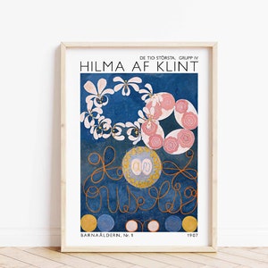 Hilma af Klint The Ten Largest No 1 Childhood Wall Art Print, Abstract Art, Swedish Modern Abstract Printable Art, Exhibition Art, Colorful