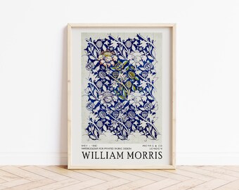 William Morris Print, William Morris Exhibition, Art Nouveau Poster, Digital Download, WEY 1883, Vintage Art, Arts & Crafts Movement