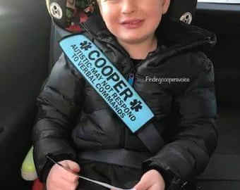 Seatbelt Cover Medical Alert for Emergency Workers - autism allergies disabilities