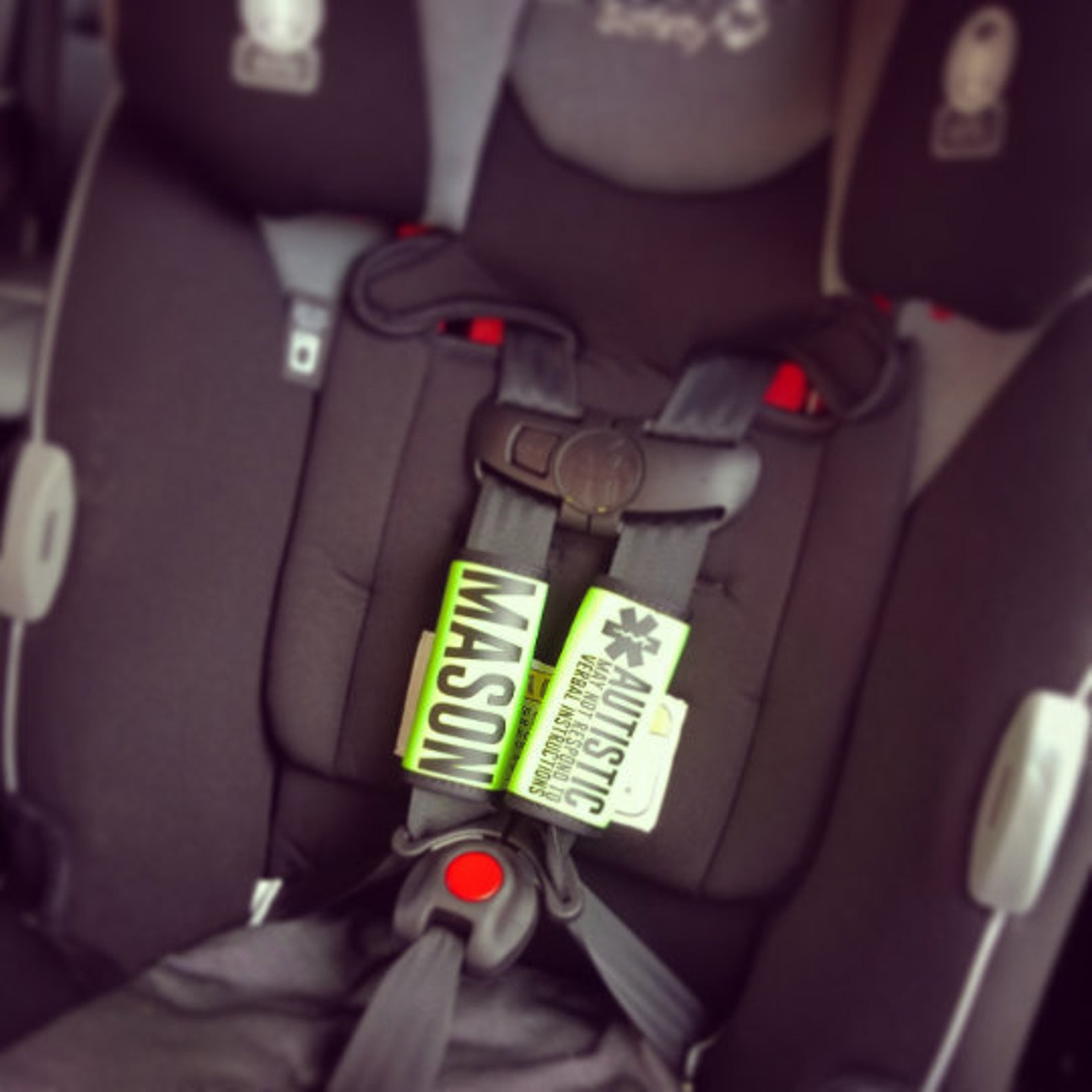 Carseat Straps hook and Loop Closure Cover Medical Alert for Etsy