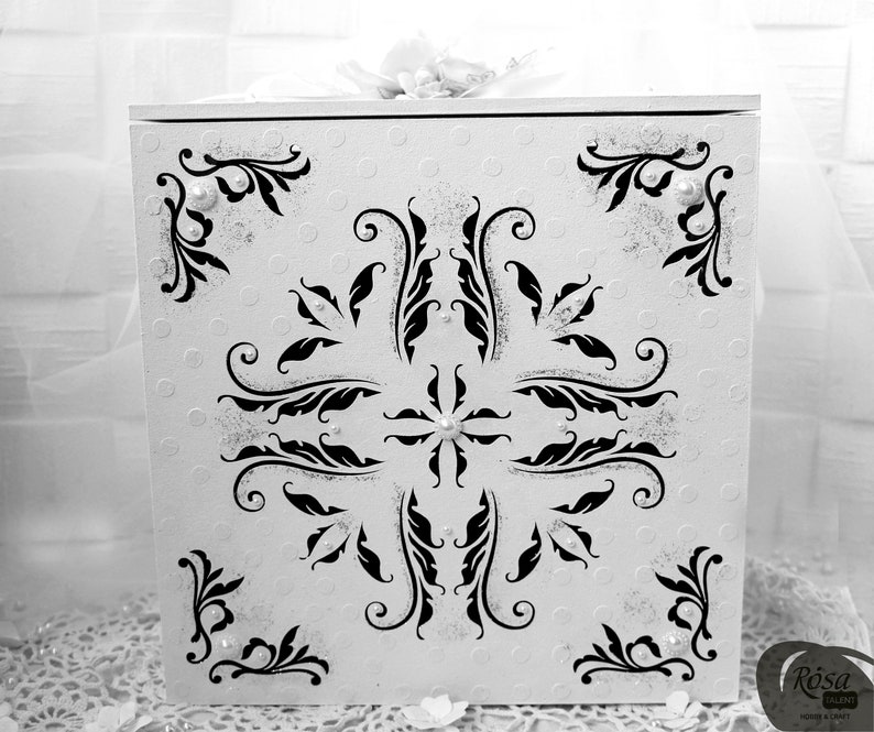 Wedding box with slot for cards White card box for wedding White silver sparkles box cards Wedding card holder box Wedding gift card box