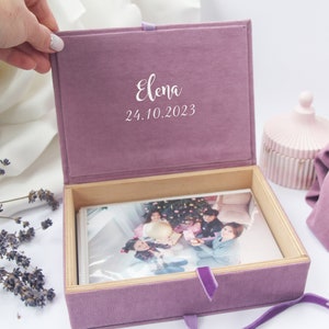 Photography Print Storage Box. Personalized Wooden Photo Storage. Personalised baby keepsake photo box 4x6.