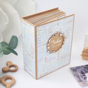 Personalized Baby Boy Photo Book. 1st Year Baby Scrapbook Album. Baby Album Handmade. Baby Shower Gift. New Mom Gift. DISCOUNT !