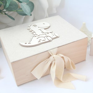 Personalisierte Leinen Erinnerungsbox | Baby Memory Box Drache | Neuer Baby-Geschenkkorb | Baby Zeitkapsel Box | Baby-Dusche-Geschenk |  Schwangerschaft Geschenk