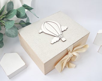 Personalised Travel Keepsake Box | Travels Memories Souvenir Gifts | Wooden Anniversary Box Gift | Linen Memory Box | Gift for Birthday