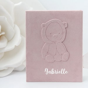 Slip in Photo Album Bear. Personalized Baby Photo Album 4x6&quot;. Photo Album with Sleeves. Baby Memory Photo Book.