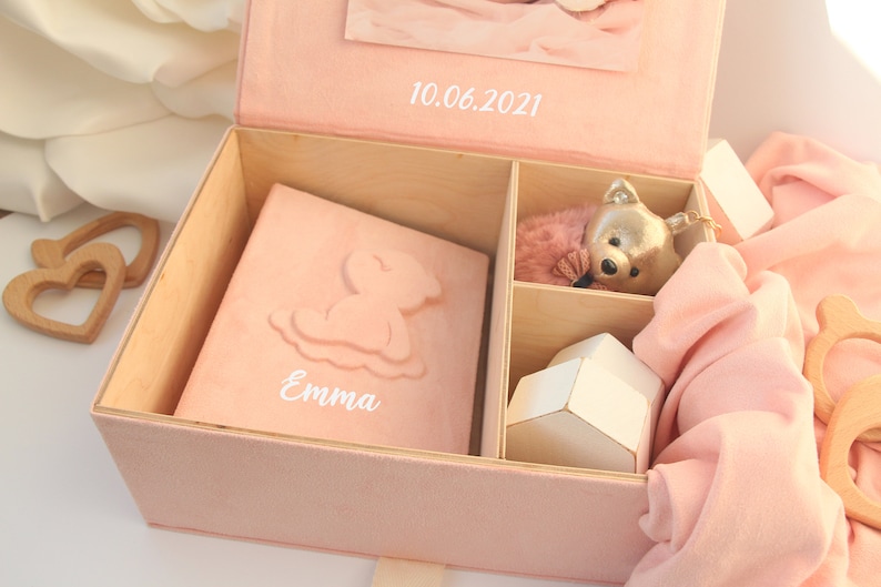 Personalized First Baby Keepsake Box, Baby Girl Personalized Box,Baby Memory Box, Personalised Baby Keepsake Box, Baby Shower Box. image 1