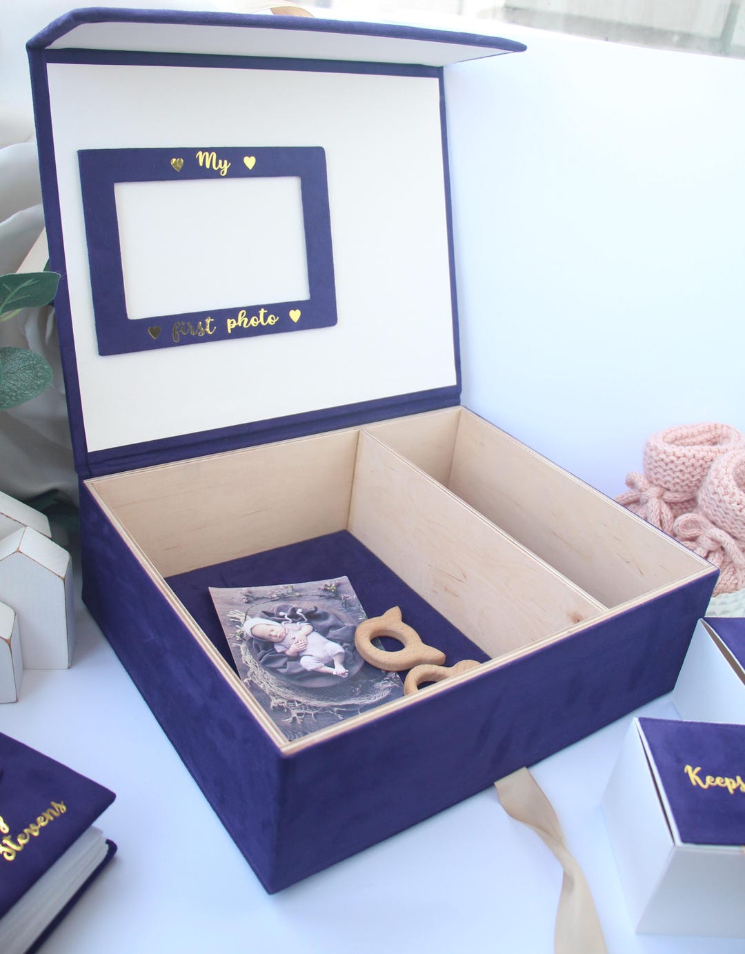 Baby Memory Box Personalised Baby Keepsake Photo Box Newborn Keepsake ...