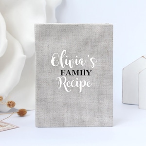 Livro de receitas de linho. Álbum de receitas personalizado. Livro de receitas em branco. Livro de receitas personalizado. Livro de receitas de família. Livro de cartões de receitas de linho. Portfólio de receitas