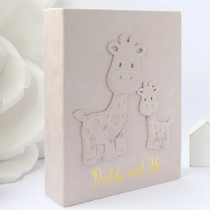 Personalized baby photo album giraffe 4x6. Suede Photo Album. Father&#39;s Day gift . Baby shower gift for girl. Mother&#39;s Day gift