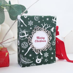 Christmas Card Book Clear Pages. Family Photo Album 4x6. Christmas Photo Album Handmade. Сhristmas Linen Photo Album. Santa photo album