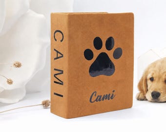 Custom Dog Photo Album, Personalized Faux Suede Pet Memory Book, Gotcha Day Gift