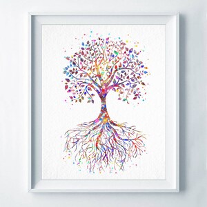 Tree of Life Art Print Family Love Symbol Watercolor Wall Poster ...