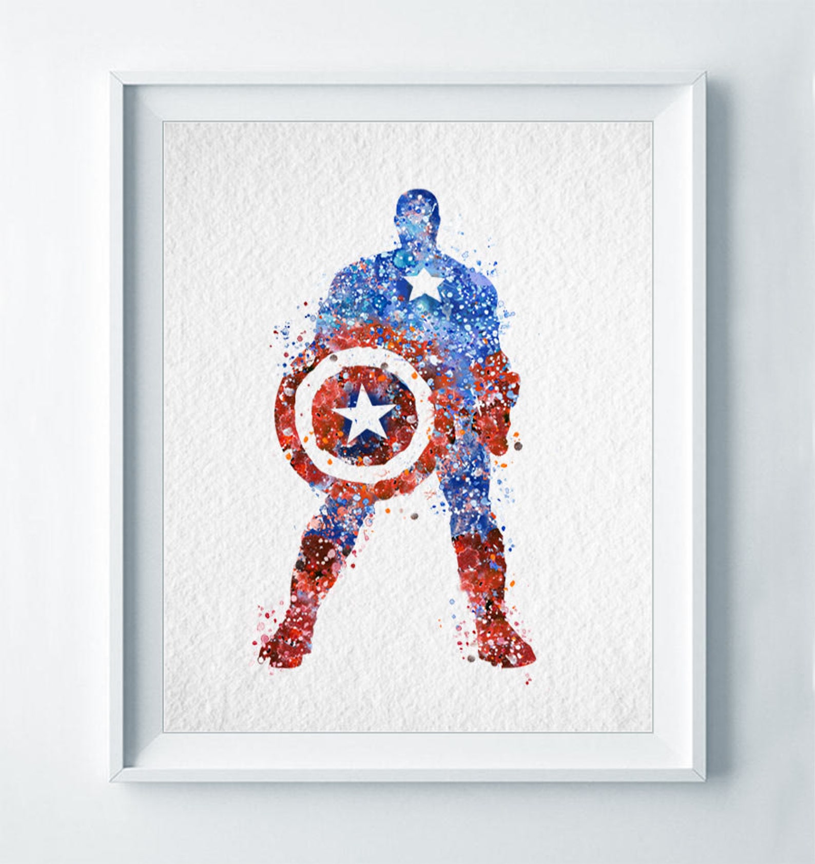 Captain America Art Print Superhero Print Nursery Art Colorful Disney ...