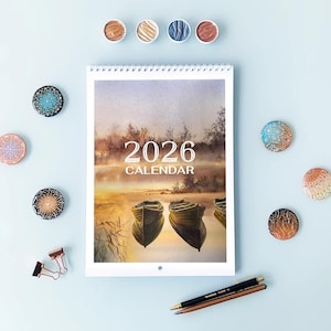 2026 Calendar, Wall Calendar, Monthly Calendar, Nature Calendar, Hanging Calendar Planner, Illustrated 12 Month Calendar, Useful Gift