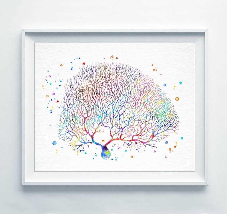 Purkinje Print Brain Art Neuroscience Purkinje Neuron Cell - Etsy