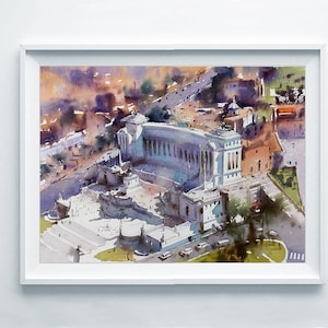 Rome Art Print, Italy Art Print, Travel Poster, Rome Watercolor Painting, Rome Wall Art, Italy Wall Decor, Italian Travel Gift