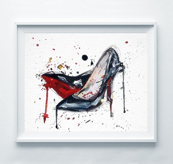 Chanel Print Chanel Shoes Poster Fashion Watercolor Coco 