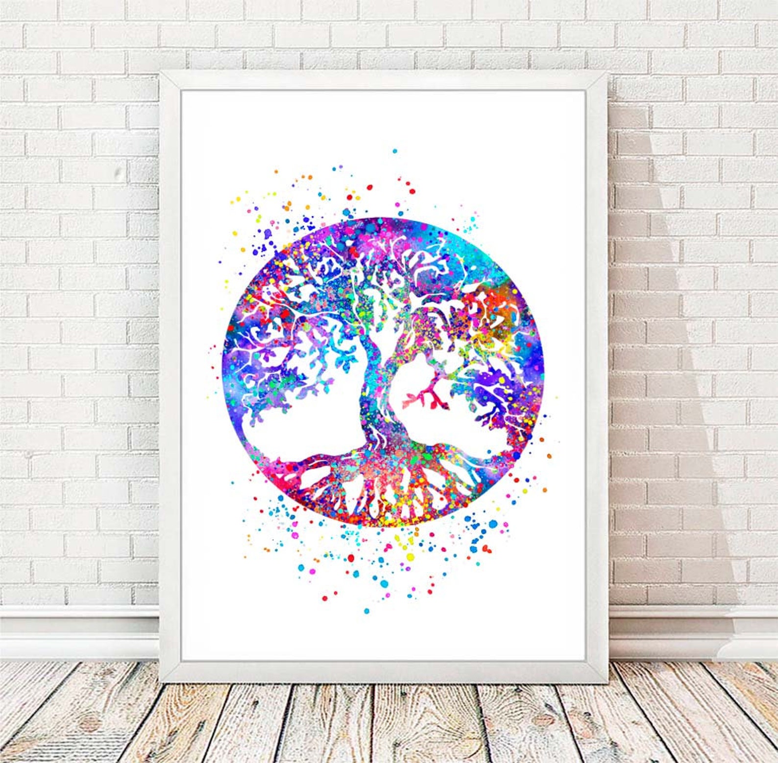 Tree of Life Art Print Family Love Watercolor Wall Poster Wedding Gift ...