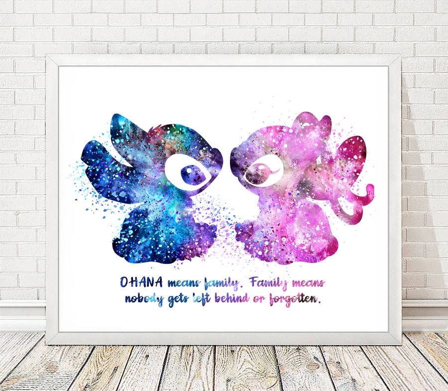 Cute Stitch & Angel - Lilo And Stitch - Posters and Art Prints