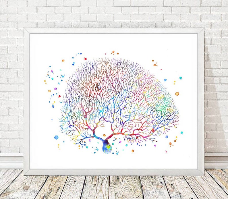 Purkinje Print Brain Art Neuroscience Purkinje Neuron Cell - Etsy