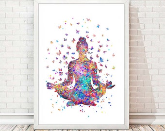 Artery8 Poster Motivazionale Buddha: Stampa Murale 'What You Imagine You Create', Mandala, 61x46 Cm
