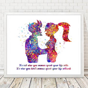 Fry e Leela Print, Futurama Art Poster, Wedding Anniversary Gift, Couple Home Wall Decor, Non è con chi vuoi passare la vita