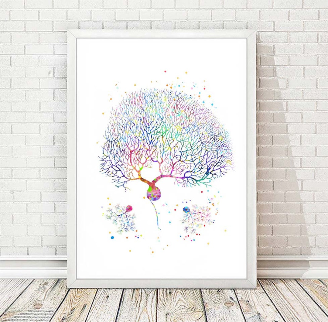Purkinje Neuron Print Brain Art Neuroscience Art Purkinje Cell ...