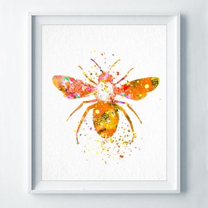 Bumble Bee Art Print Honey Bee Watercolor Painting Animal Wall Art Insect Poster Decor Nursery Beekeeping Art Beekeeper Gifts Sale Item A169