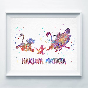 激安価格の マタタ ハクナ プリント 絵画 シンバ ライオンキング 壁飾り 絵画