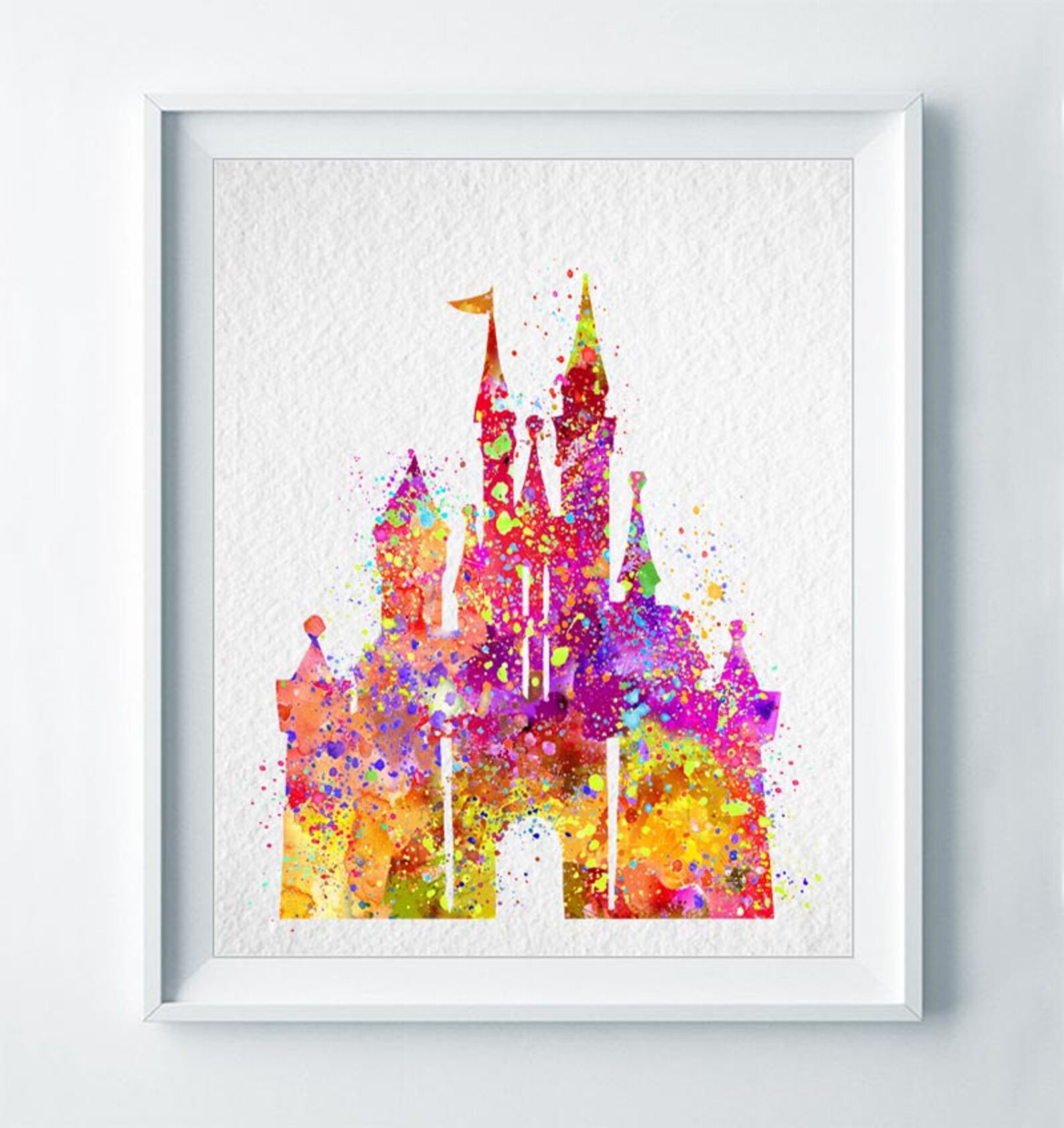 Disney Castle 2 Watercolor Art Print Disney Cinderella Princess Castle ...