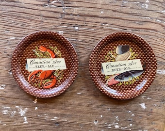 Vintage Canadian Ace Brand BEER and ALE Coasters Set of 2