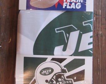 Bandera vintage del equipo New York Jets de 3 x 5 pies, NFL 1997, Emerson USA NOS