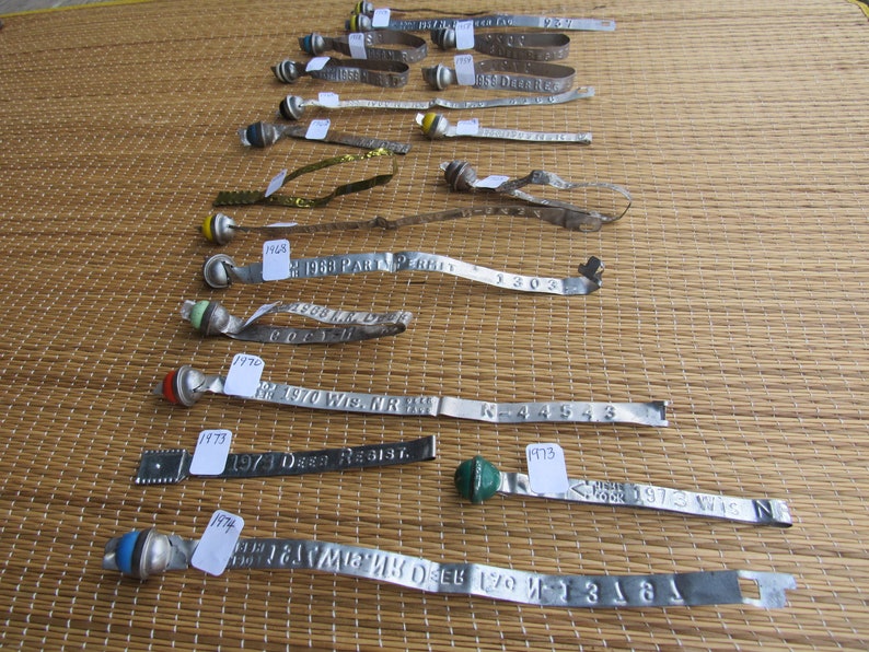 Vintage Deer Tags, Deer Hunting, Horn Leg Tag, Wisconsin Tags, Painted