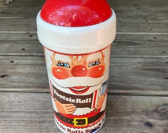 Boîte à bonbons vintage en rouleau Père Noël Tootsie