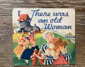 Vintage Pop Up/Stand Up Children's Nursey Rhyme There was an old Woman Illustrated by Geraldine Clyne