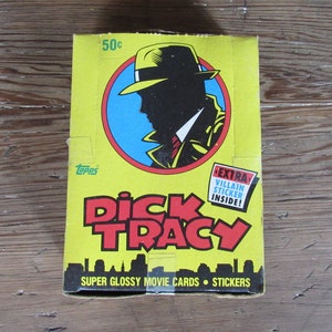 Vintage 1990 Topps DICK TRACY Movie Cards Full Box 36 Unopened Packs with Advertising Poster