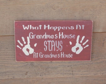 Grandma's House Wood Sign: Hand-Painted Custom Decor