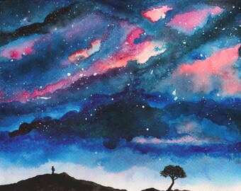 Awe and Wonder. Fine art PRINT from watercolour original. Unframed.