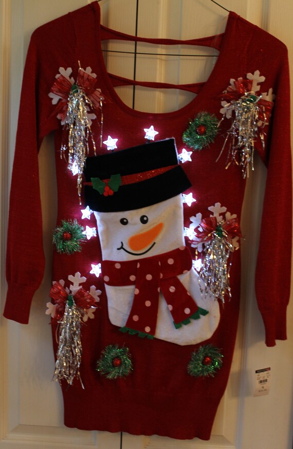 ugly christmas sweater dress with lights