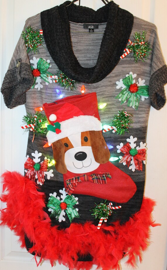 ugly christmas sweater dress with lights