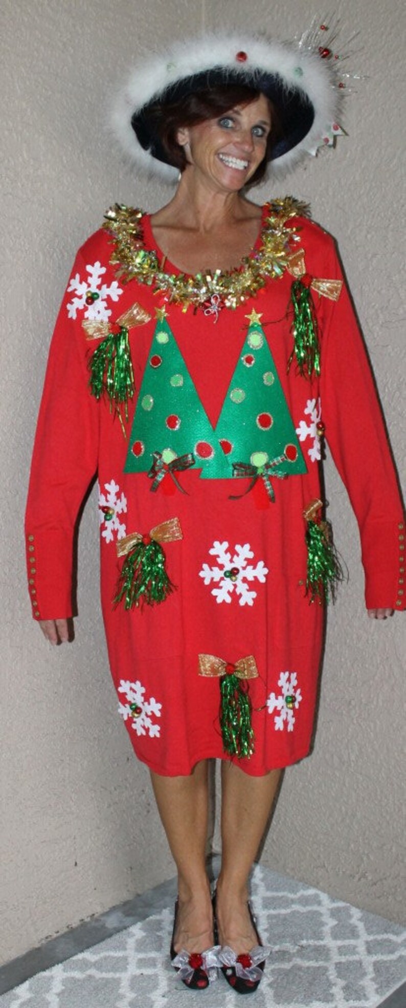 womens holiday sweater dress