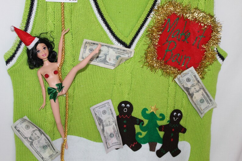 CLEARANCE Ugly Naughty Christmas Sweater Stripper Barbie | Etsy